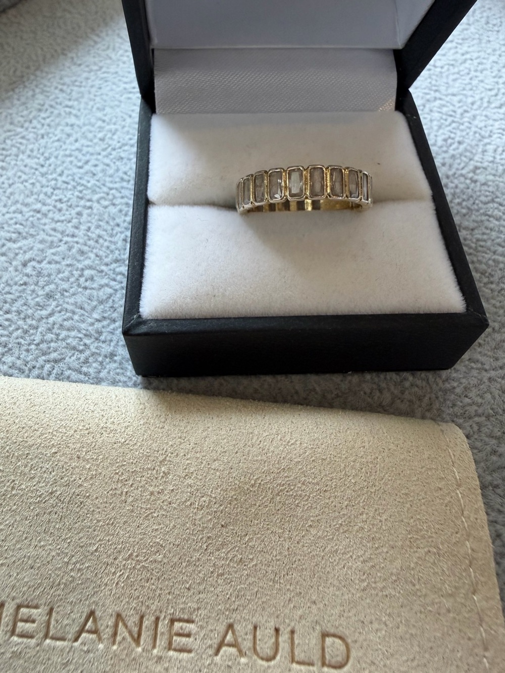 Gold Baguette-Style Eternity Ring - Gold Vermeil Allstar Ring - sz7